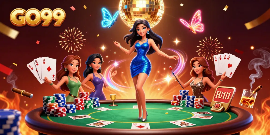 Experience thrilling gaming with GO99's vibrant casino scene showcasing poker action.