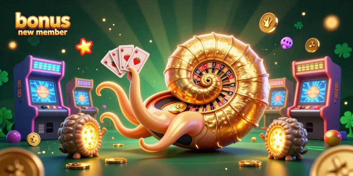 Engage in thrill with bonus new member offers at our online casino featuring a giant nautilus and glowing gaming elements.