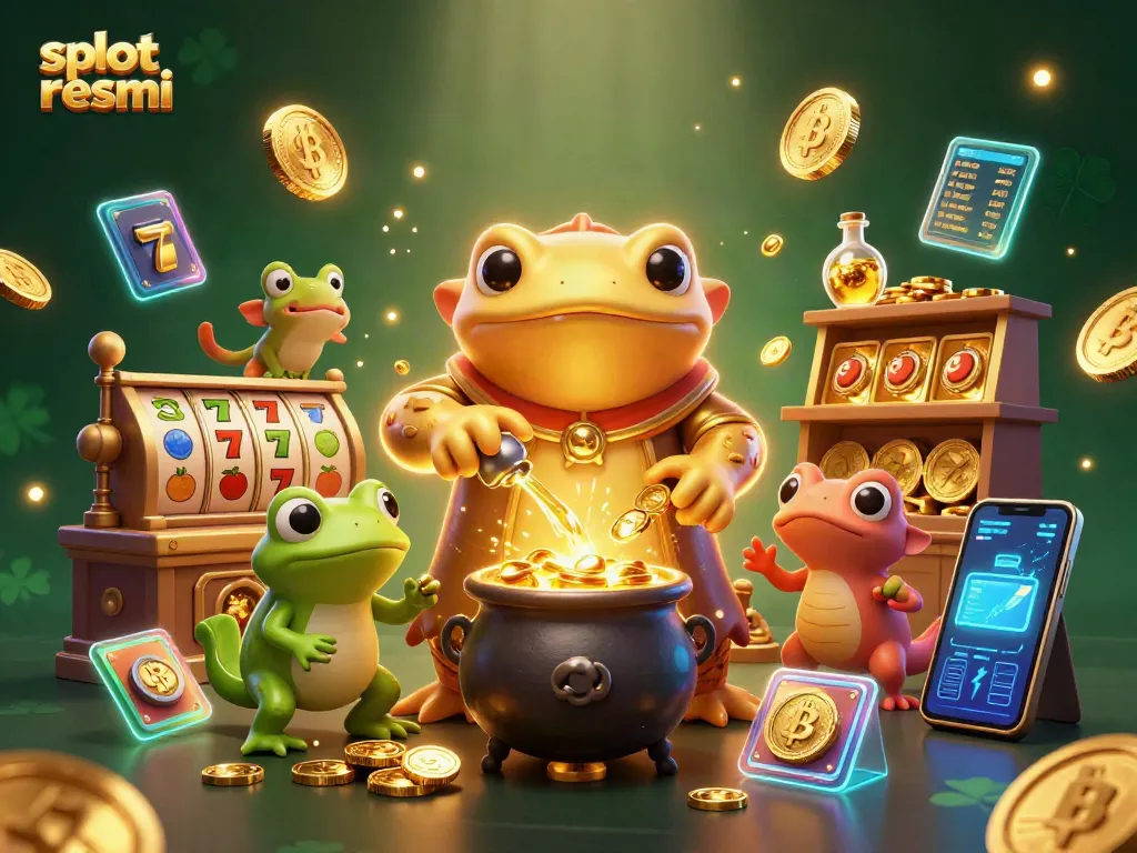 Experience the thrill of slot resmi games with our vibrant, action-packed casino illustration.