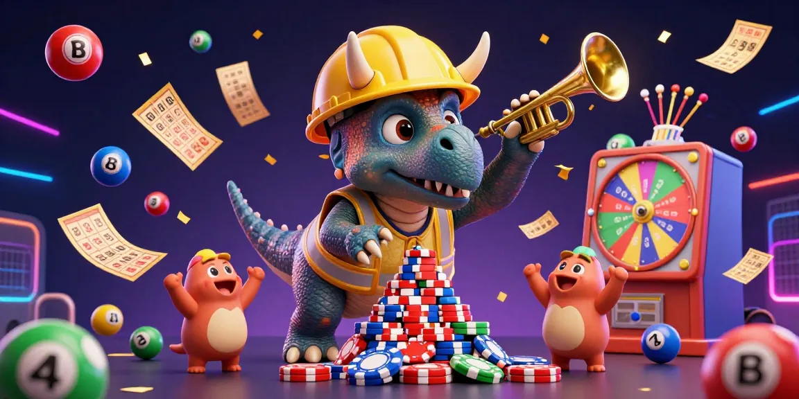 Experience the excitement of say88 with a lively triceratops and dynamic game elements in this vibrant casino scene.