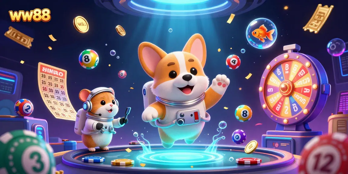 Experience thrilling gaming adventures at ww88's space station casino with vibrant elements and characters