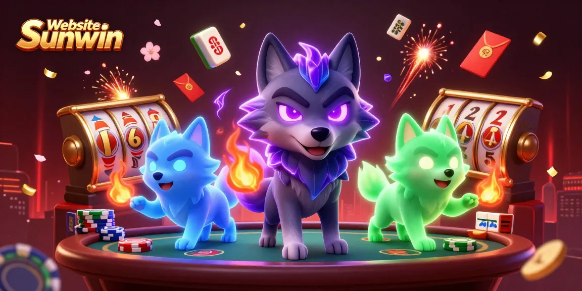 Experience the thrilling atmosphere at Website Sunwin with vibrant casino elements and animated characters.