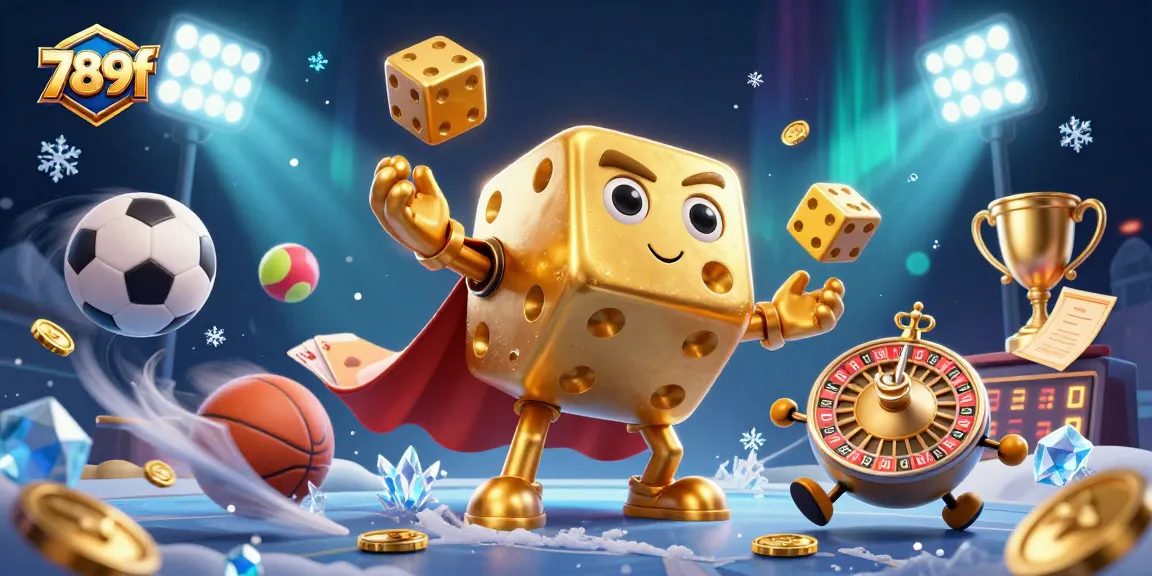 Experience thrilling games at 789f with a golden dice golem and lively sports betting elements.
