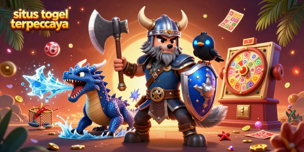 Situs togel terpercaya-themed vibrant illustration featuring unique characters in a dynamic gaming scene.