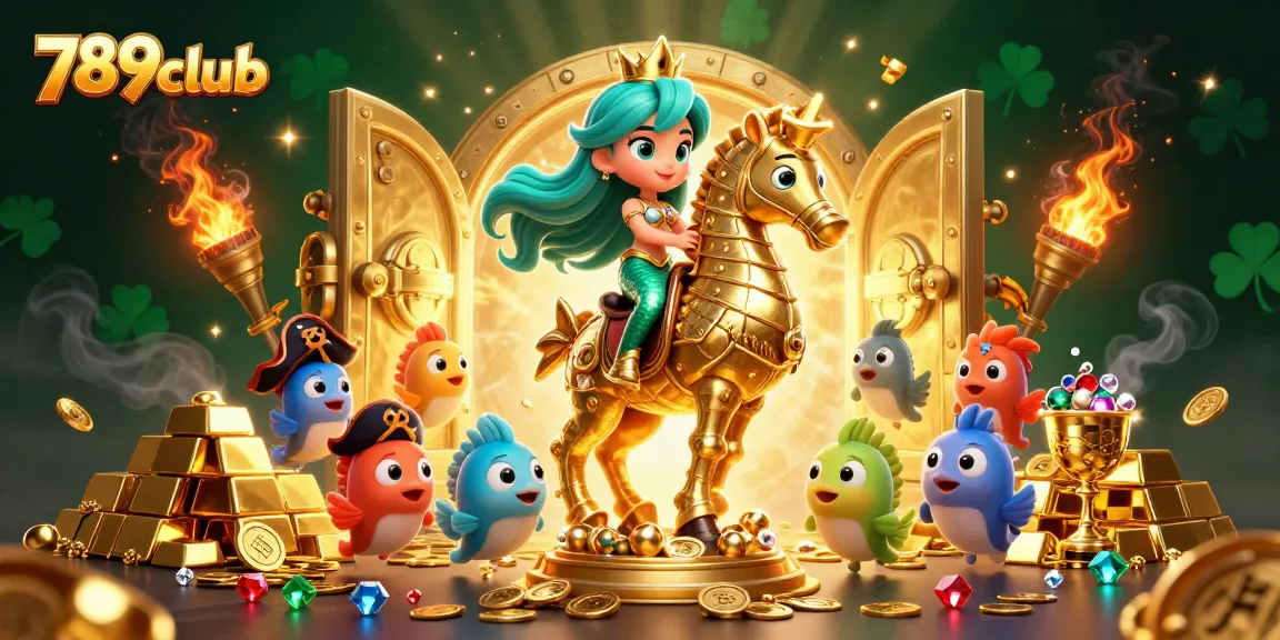Experience thrilling wins at 789club, featuring a vibrant mermaid scene with gold treasures and colorful fish.
