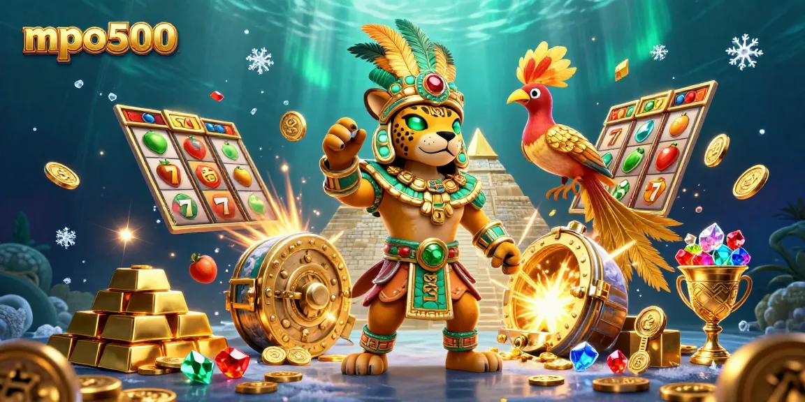 Engage in thrilling jackpots at mpo500 with vibrant slot reels and treasure-rich scenes.