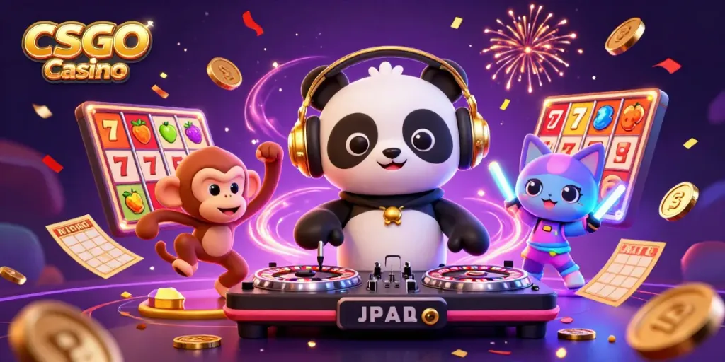Engage in the excitement of CSGO Casino with vibrant characters and dynamic gaming elements.