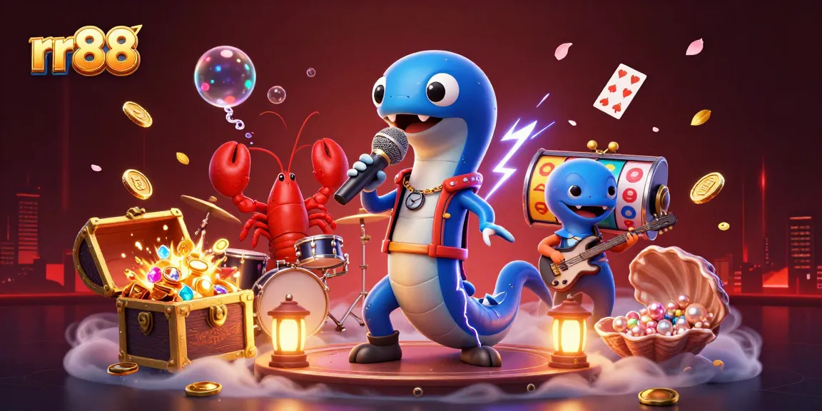 Engage in fun gameplay at rr88 with an electric eel DJ performing at an underwater casino.