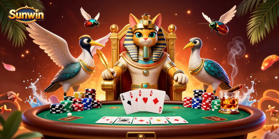 Experience thrilling wins at Sunwin with vibrant 3D casino game illustration.