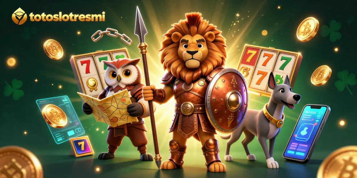 Experience the excitement at totoslotresmi with the adventurous 3D characters portrayed in a vibrant casino scene.