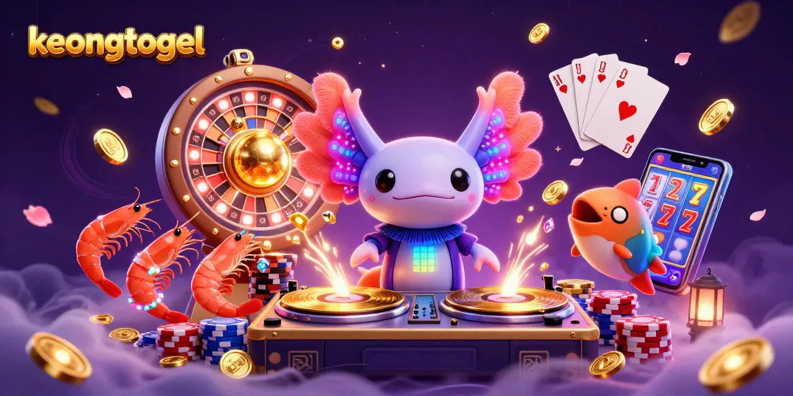 Experience winning spins with keongtogel, where vibrant axolotl DJ and friends celebrate massive jackpots.