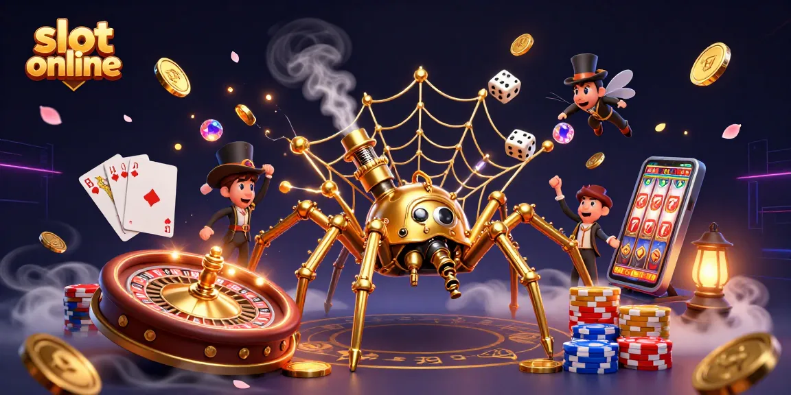Spin the reels on slot online with vibrant 3D illustrations showcasing dynamic casino elements.