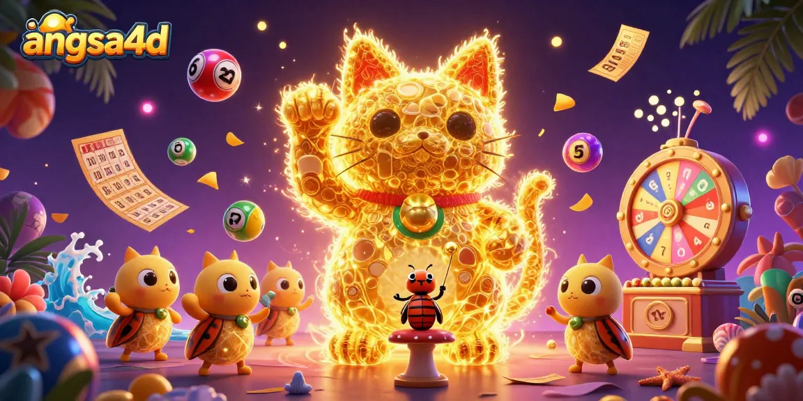 Engage with angsa4d lottery excitement, featuring dynamic golden lucky cat and lively gaming elements.