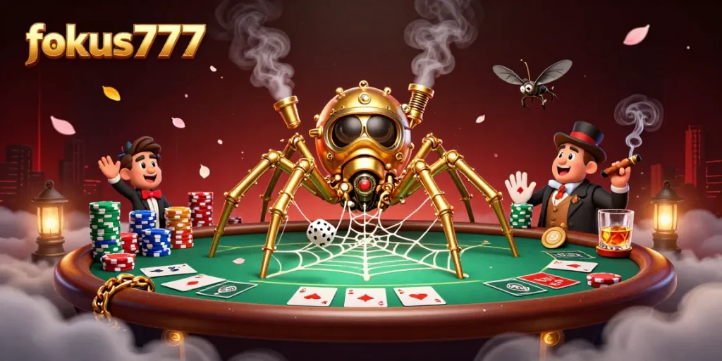 Engage with fokus777's exciting online gaming world featuring steampunk elements and poker.
