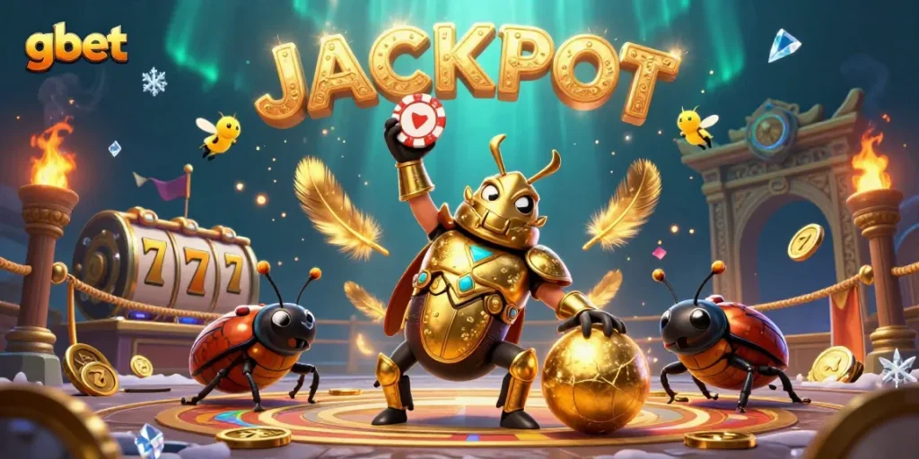gbet brings excitement with a vibrant scene featuring victory and jackpot themes in a dynamic casino atmosphere