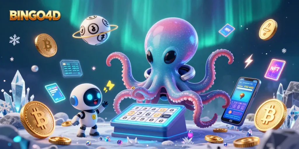 BINGO4D memberikan pengalaman bermain bingo yang mengasyikkan dengan karakter luar angkasa dan elemen crypto yang menarik.