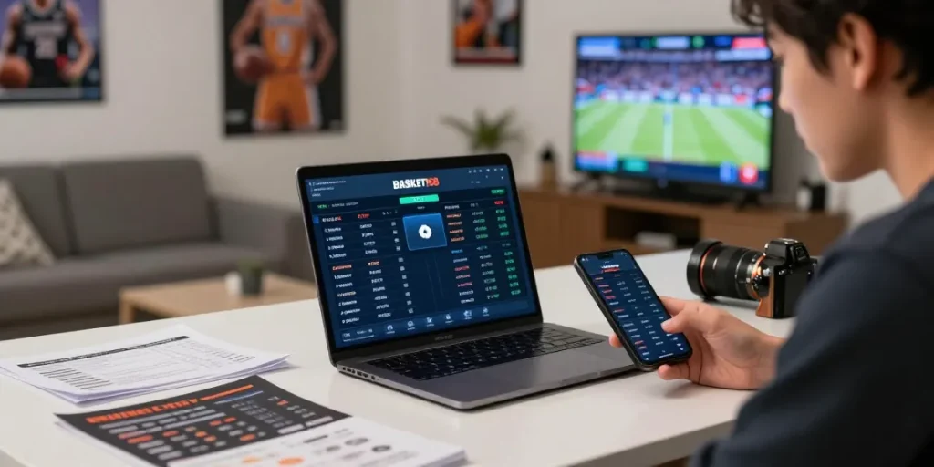 Pengguna terlibat dalam situs basket168 daftar untuk taruhan olahraga online dengan fokus tinggi.