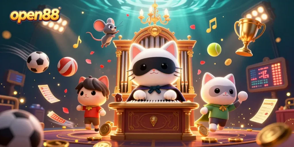 Experience winning thrills with open88's dazzling casino adventure featuring dynamic characters.